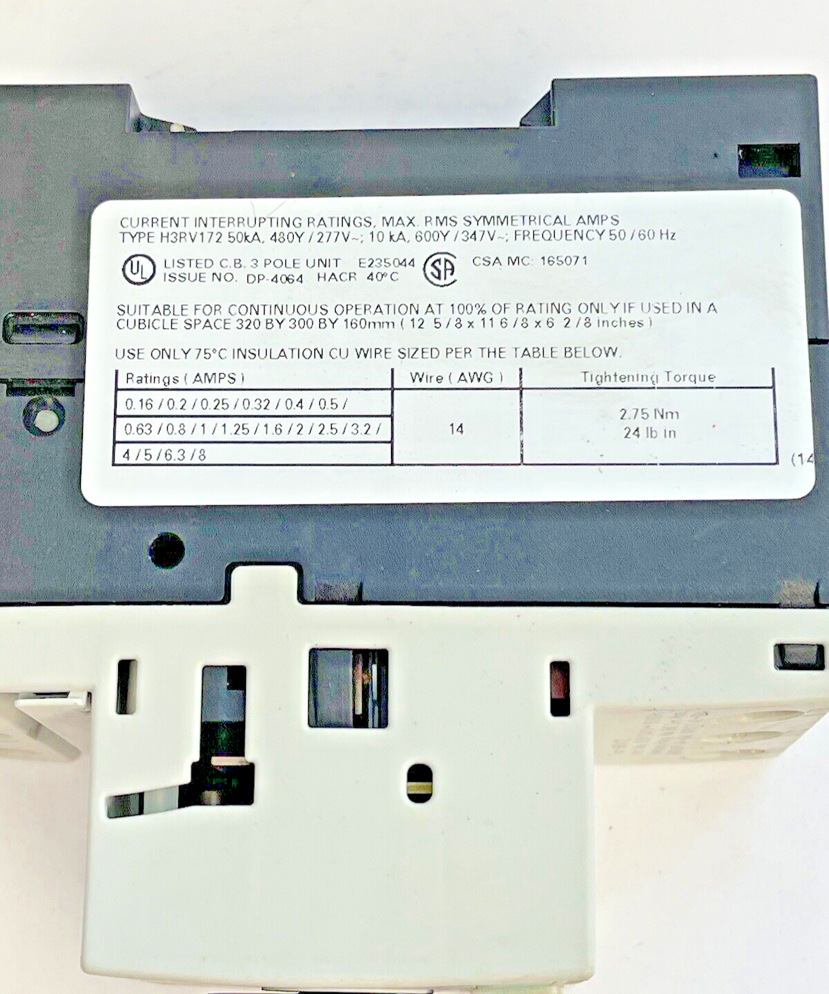 SIEMENS - 3RV1721-1DD10 - CIRCUIT BREAKER / PLANT PROTECTOR2