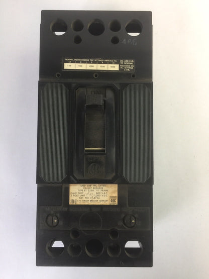 ITE SIEMENS ET-4734 CIRCUIT BREAKER 600VAC 250VDC 150AMP 2POLE0