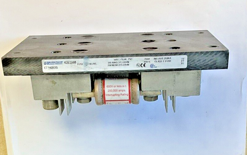 MARATHON 6T200A3B FUSE HOLDER 200A 600V W/ JJS-200 T-TRON FUSES2