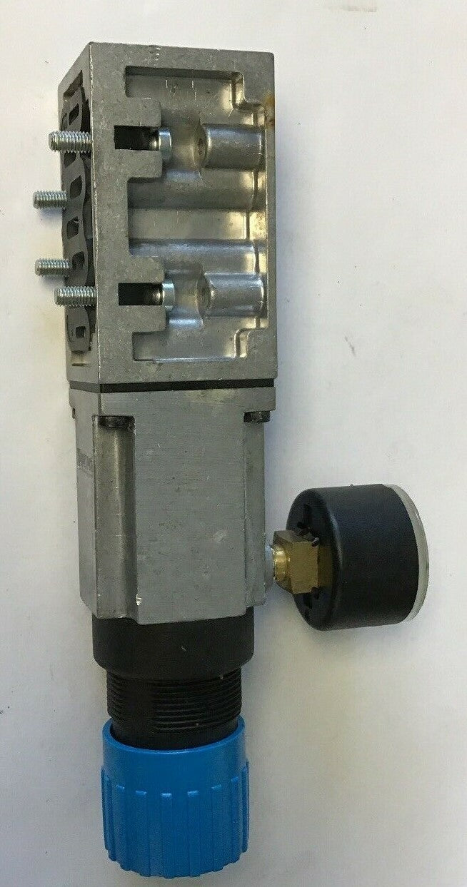 FESTO LR-ZP-P-D-1 PRESSURE REGULATOR PLATE W/FESTO PRESSURE GAUGE  2