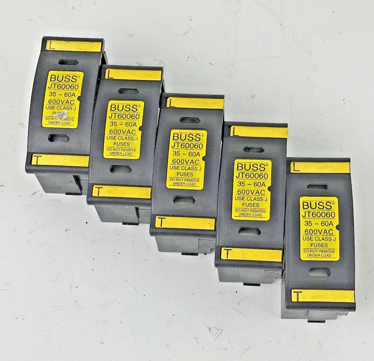BUSSMANN **LOT OF 5** JT60060  FUSEHOLDER  60A, 600VAC0