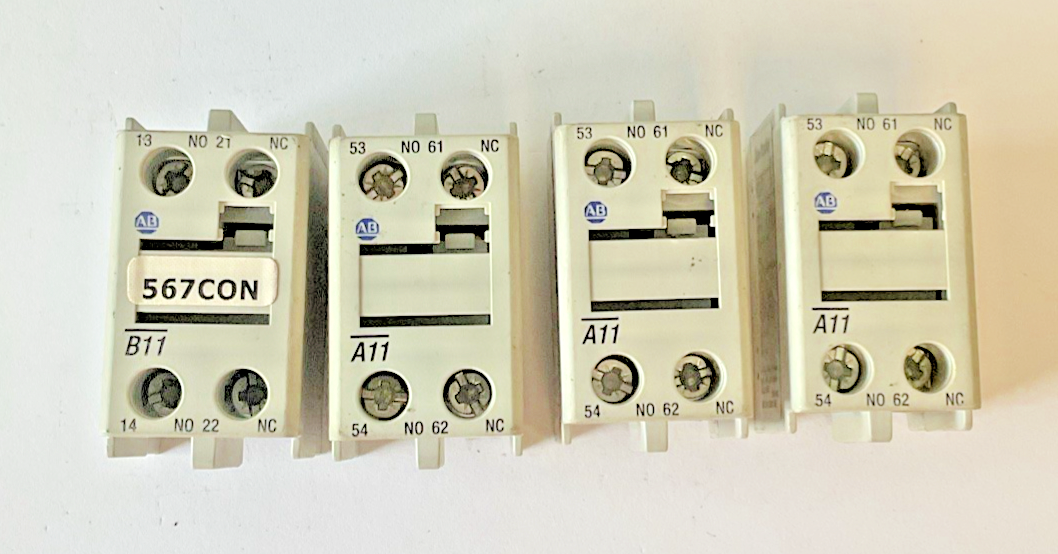 ALLEN BRADLEY 100-F AUX CONTACT BLOCK SER.B  10A 600V ***LOTOF4***0