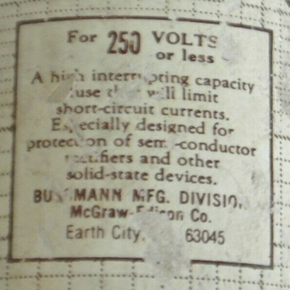 BUSSMANN / TRON KAB350 SEMICONDUCTOR FUSE / 350A / 250V / NEW SURPLUS3