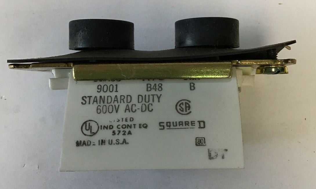 SQUARE D 9001 B48 2 BUTTON PUSH BUTTON STATION 600VAC SER.B1