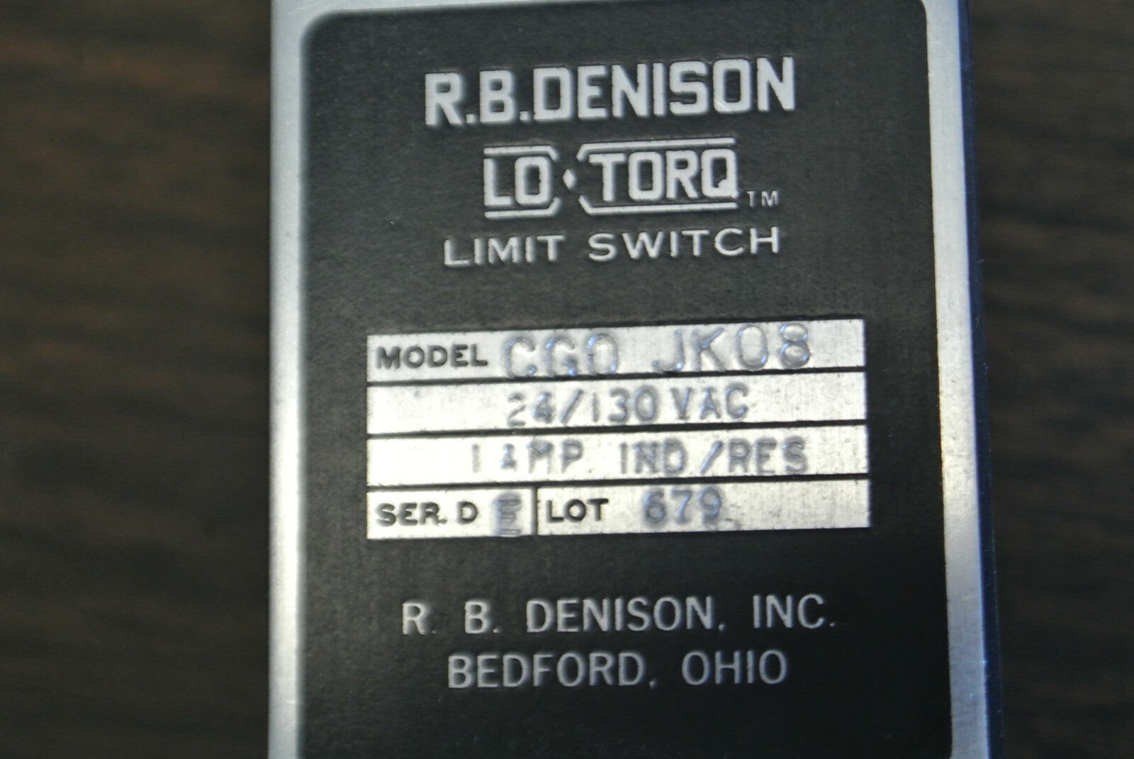 GOULD / R.B. DENISON / CG0-JK08 LIMIT SWITCH / NEW SURPLUS / CG0JK081