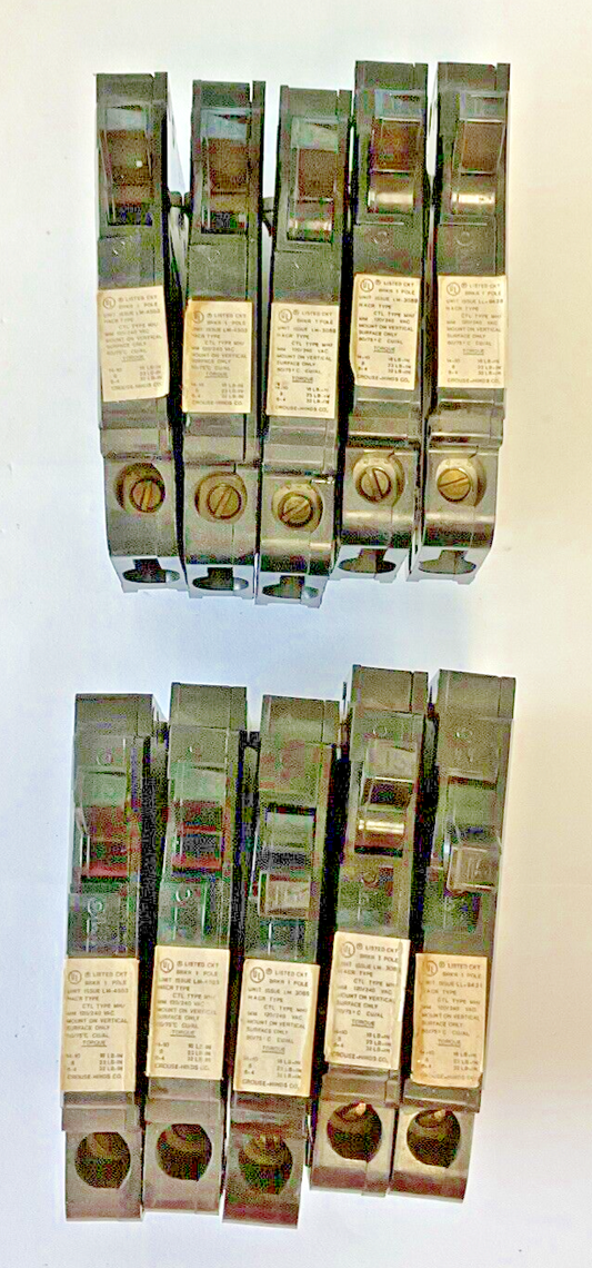 CUTLER HAMMER MH115R CIRCUIT BREAKER 15A 1POLE 120/240VAC*****LOTOF10*****0