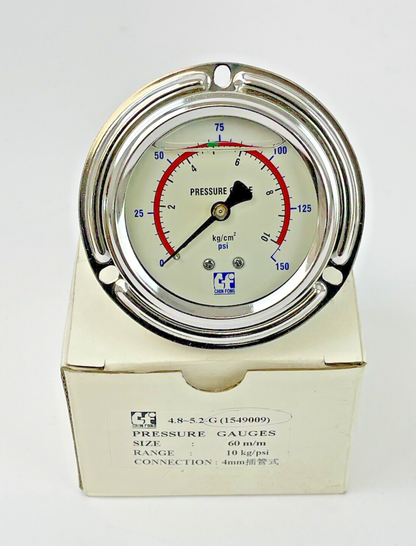 CHIN FONG - 1549009 - PRESSURE GAUGE - 60mm DIAMETER, 4mm NPT BM, 0-150 PSI0