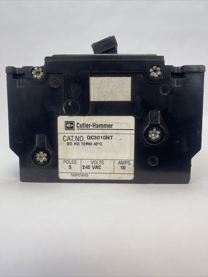 CUTLER HAMMER / WESTINGHOUSE QC3010HT CIRCUIT BREAKER 10AMP 3POLE 240VAC1