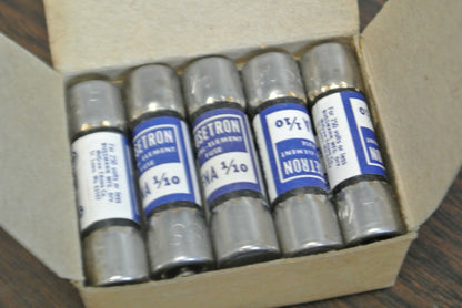 BOX of 10 / BUSS FNA-1/10 DUAL-ELEMENT MIDGET FUSE / 1/10A / 250V / NEW SURPLUS0