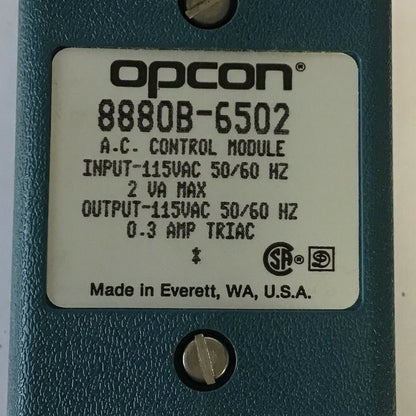 OPCON 8880B-6502 A.C. CONTROL MODULE 115VAC 50/60HZ 3
