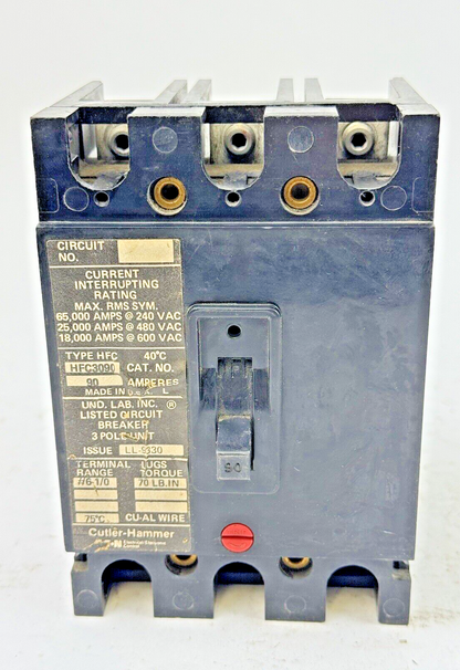 CUTLER-HAMMER - HFC3090 - CIRCUIT BREAKER - 90A/ 600 VAC/ 3 POLE1