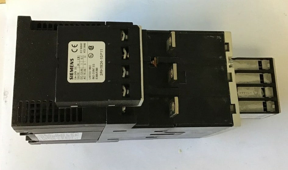 SIEMENS 3RT1044-1 QB44-3MAO CONTACTOR W/3RH1921-1HA22-3AA1,3RH1924-1GP112