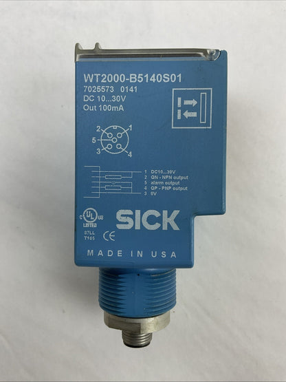 SICK WT2000-B5140S01 PHOTOELECTRIC PROXIMITY SENSOR 10...30VDC 100mA1