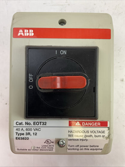 ABB EOT32 DISCONNECT SWITCH 40A 600VAC TYPE 3R, 120