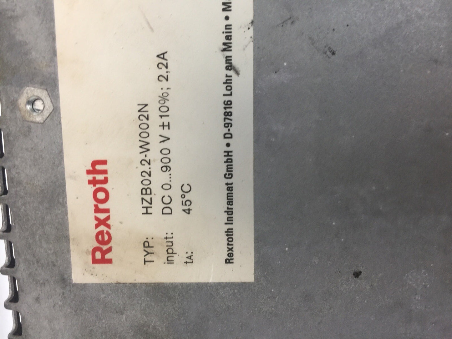 REXROTH HZB02.2-W002N SERVO BLEEDER MODULE1