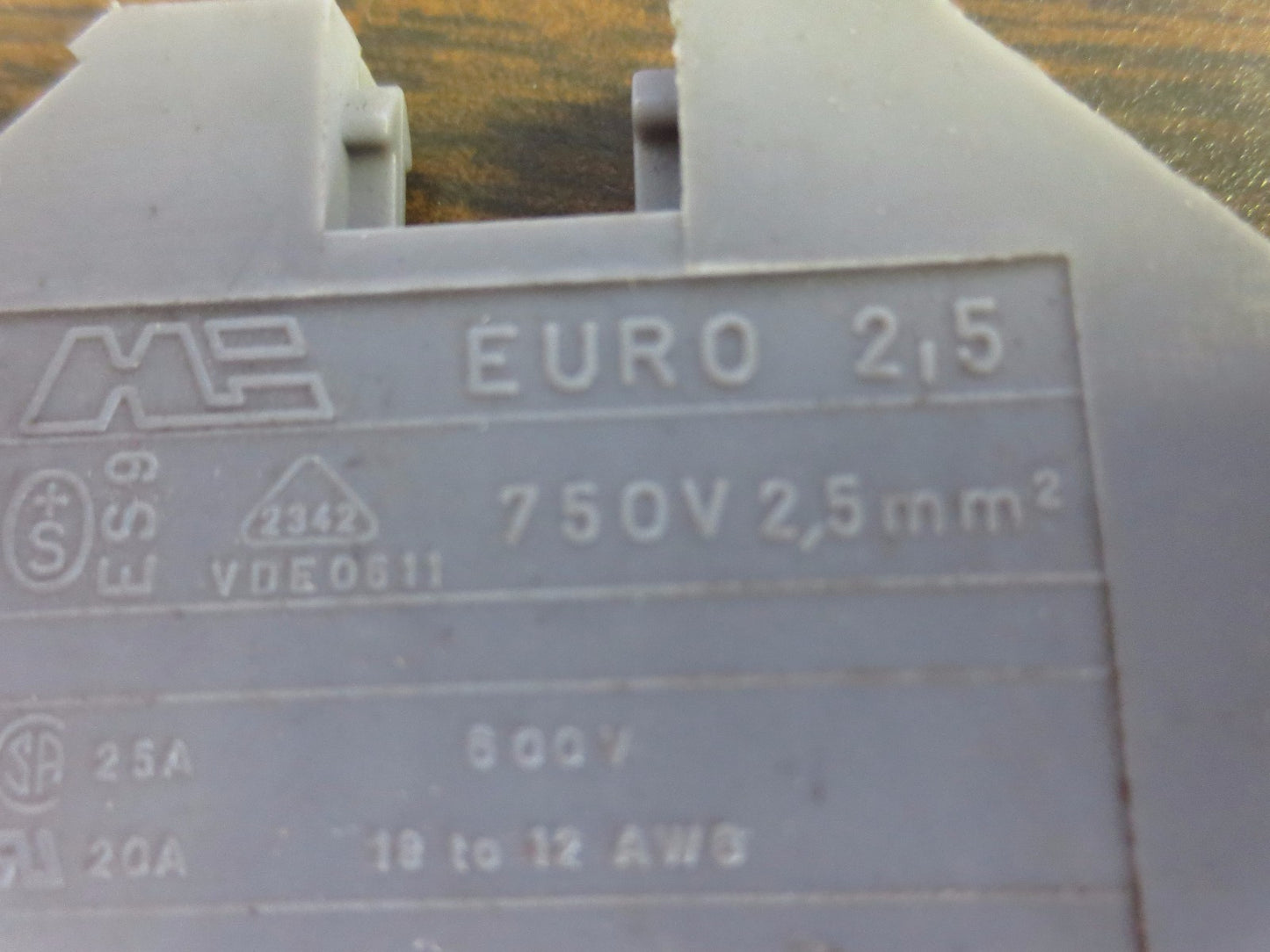 EURO 2.5 TERMINAL BLOCKS - GRAY - LOT of 5 - EURO 2,5 - MORSETTITALIA1