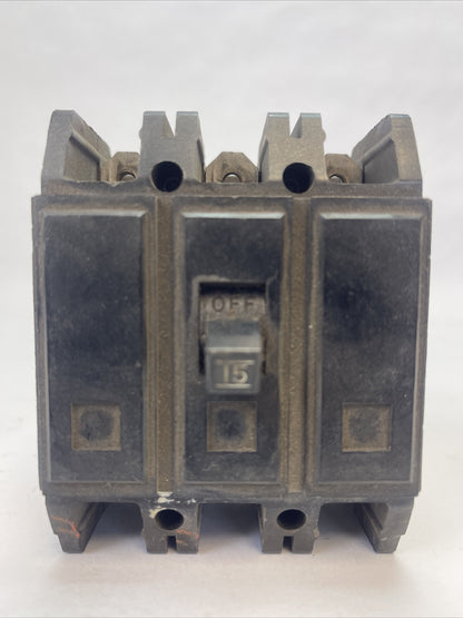 CUTLER HAMMER / WESTINGHOUSE QC3015 CIRCUIT BREAKER 15A 3P 120/240VAC0