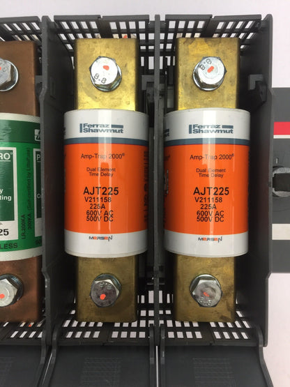 ABB OS400J03 FUSIBLE DISCONNECT SWITCH 600VAC 400A W/ AJT225 & JTD225 FUSE 225A2