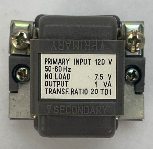 RUNDEL / IDEC T1 TRANSFORMER POWER SUPPLY INPUT 120V 60HZ NO LOAD 7.5V OUTPUT0
