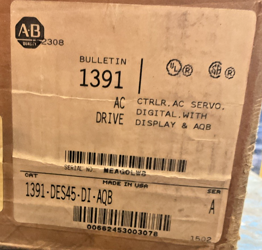 ALLEN BRADLEY 1391-DES45-DI-AQB AC SERVO CONTROLLER 230V 3PH 50/60HZ 38A3