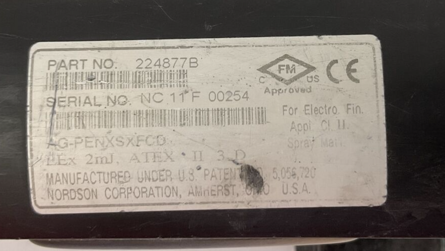 NORDSON VERSA-SPRAY II 224877B POWDER COATING GUN1