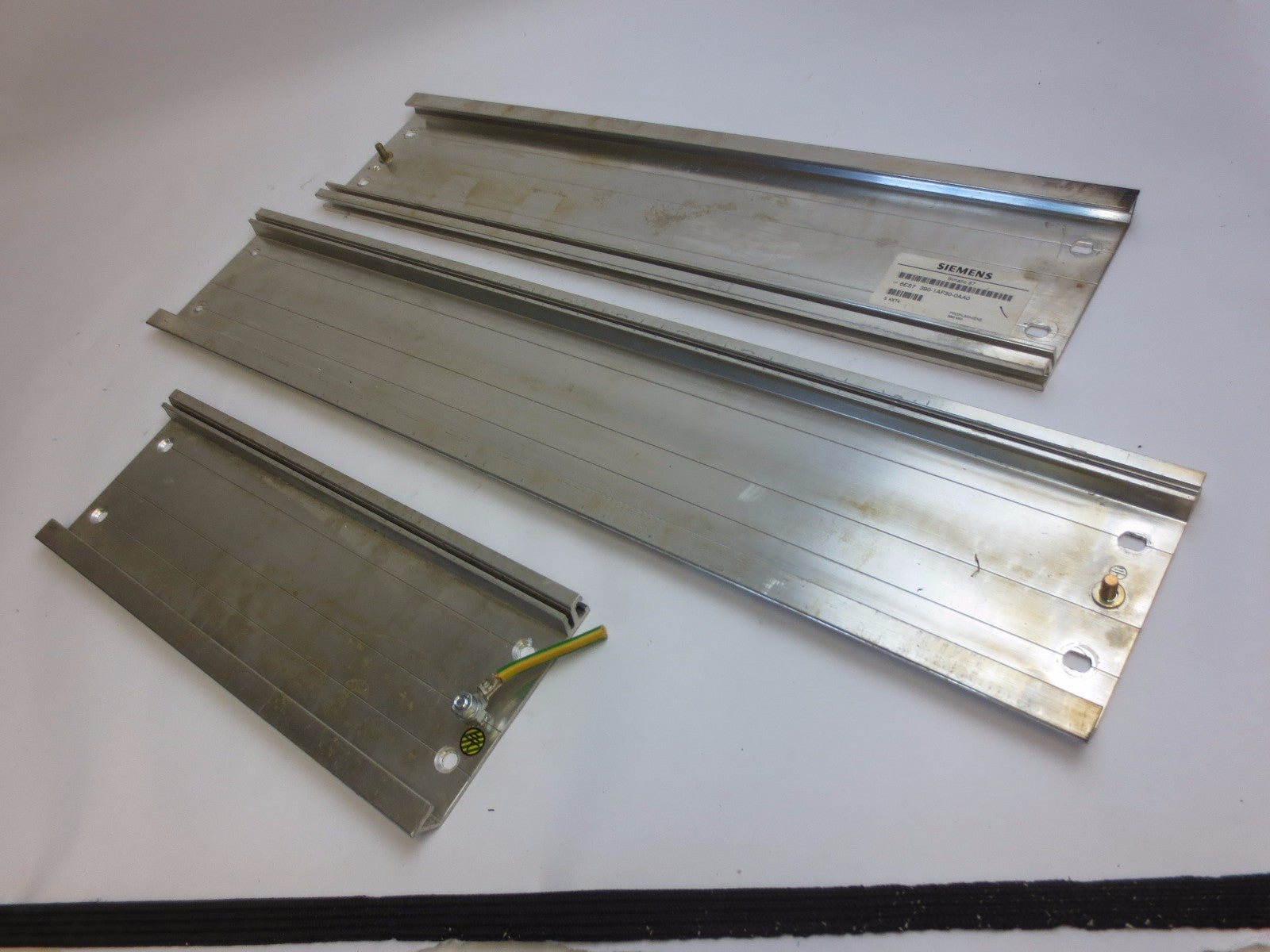 SIEMENS 1P 6ES7 390-1AF30-0AA0  THREE Pcs. DIN RAIL - 13-3/4", 20-7/8" & 25-3/8"0