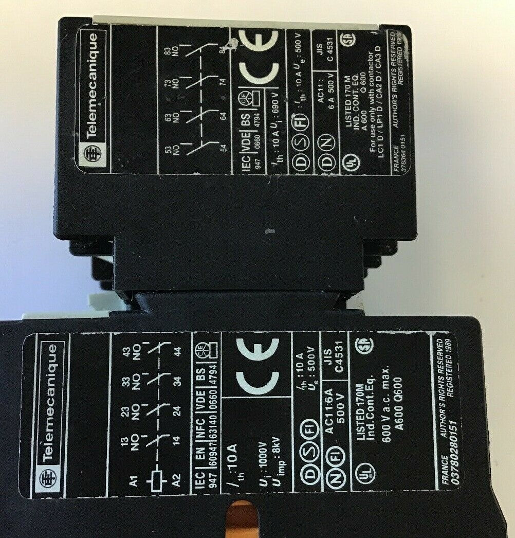 TELEMECANIQUE LA DN 40 W/LA4 DE 1E CONTACT 600VAC 10A 2