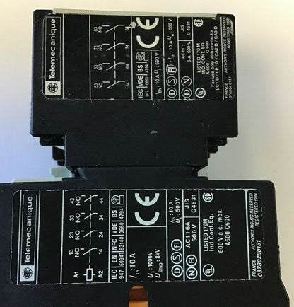 TELEMECANIQUE LA DN 40 W/LA4 DE 1E CONTACT 600VAC 10A 2