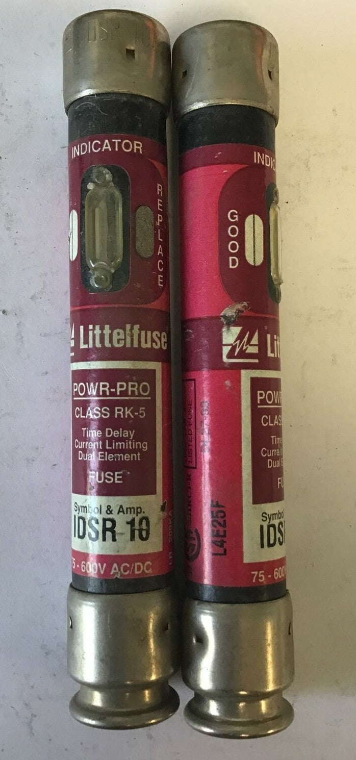 LITTELFUSE IDSR 10 FUSE POWR-PRO RK5 10A 600VAC TIME DELAY  ***LOTOF2***0