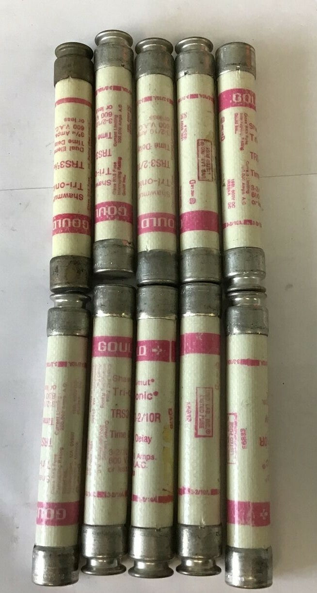 GOULD SHAWMUT TRS3-2/10R TRI-ONIC 3 2/10AMP TIME DELAY 600V  ***LOTOF10***0