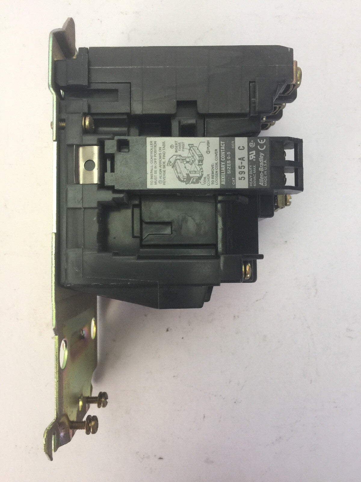 ALLEN BRADLEY 509-A0D-A2E SIZE 0 CONTACTOR 600VAC 18AMP SER B 5HP COIL 115-120V5