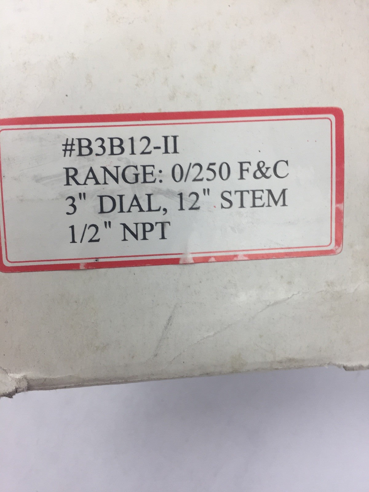 B3B12-II RANGE 0/250 F&C 3" DIAL 12" STEM 1/2" NPT1