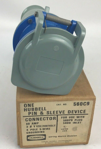 HUBBELL 560C9 PIN&SLEEVE 60AMP 120/208V 4POLE 5-WIRE GROUNDING0