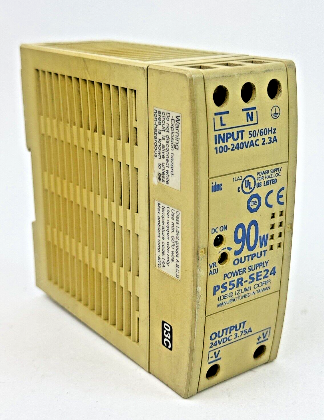IDEC IZUMI CORP. - PS5R-SE24 - POWER SUPPLY -INPUT: 240 VAC, 2.3 A, 50/60 Hz,90W0
