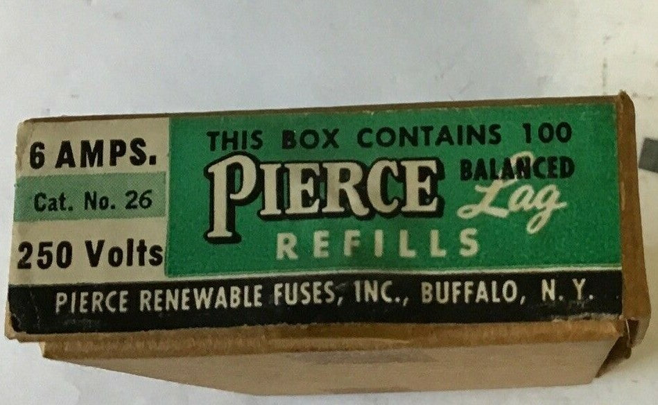 PIERCE 26 RENEWABLE FUSE LINKS 6A 250 VOLT REFILLS****LOTOF100***1