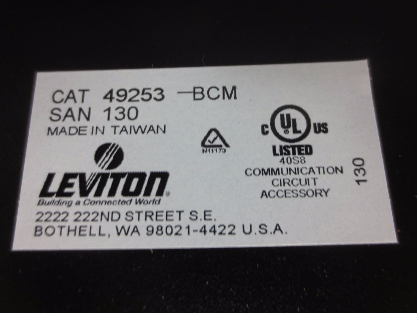 LEVITON 130-49253-BCM / 49253-BCM HORIZONTAL PATCH CORD ORGANIZER - NEW SURPLUS4
