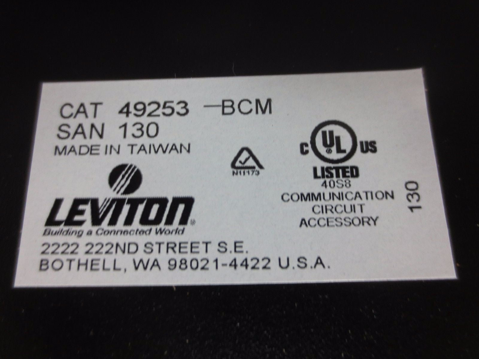 LEVITON 130-49253-BCM / 49253-BCM HORIZONTAL PATCH CORD ORGANIZER - NEW SURPLUS4