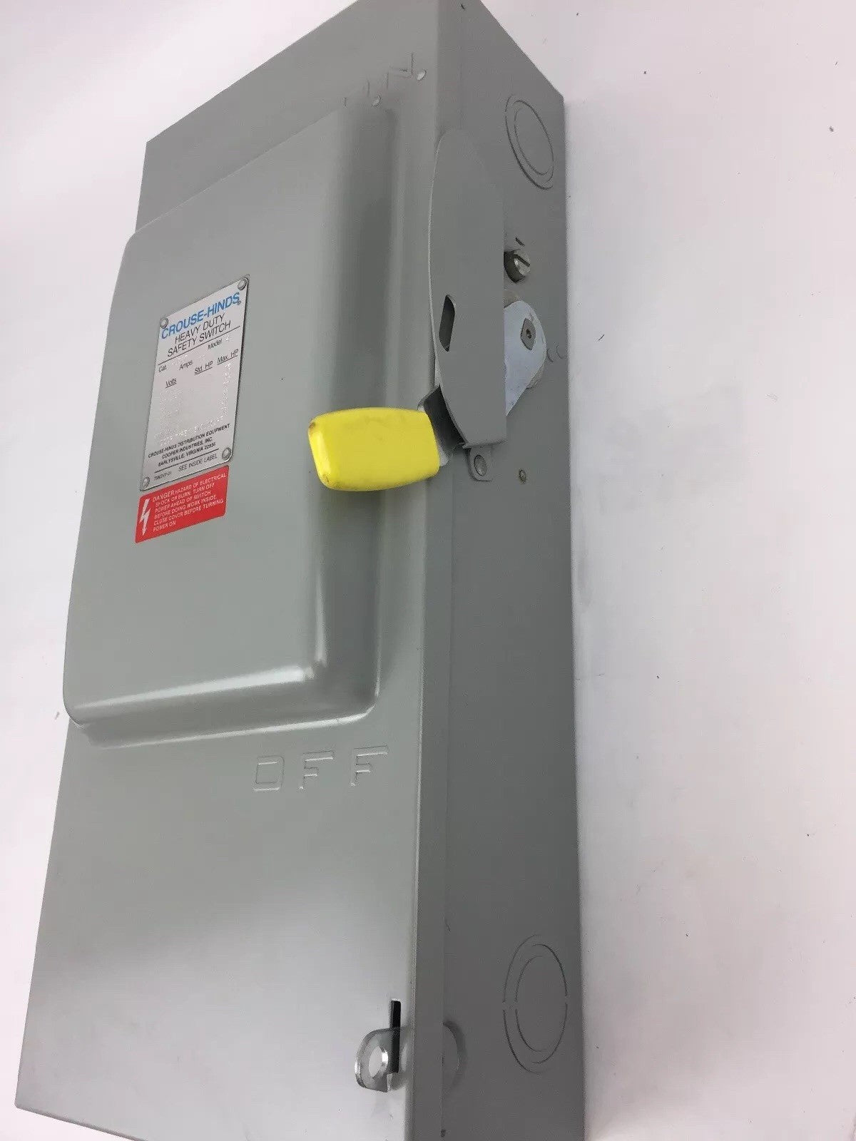 CROUSE-HINDS HU363 SAFETY SWITCH HEAVY DUTY 100A 600VAC 3 POLE TYPE 1 ENCLOSURE5