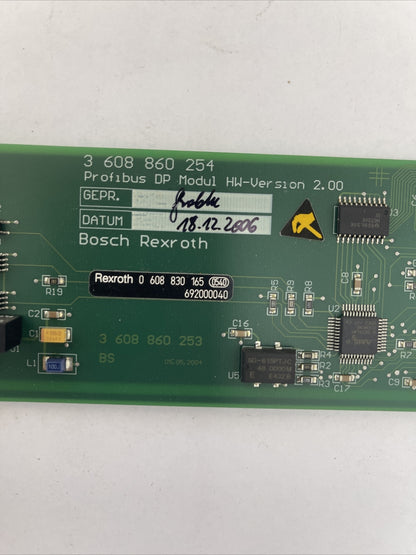 BOSCH REXROTH 0 608 830 165 SMPDP PROFIBUS DP MODULE HW-VERSION 2.00 36088602541