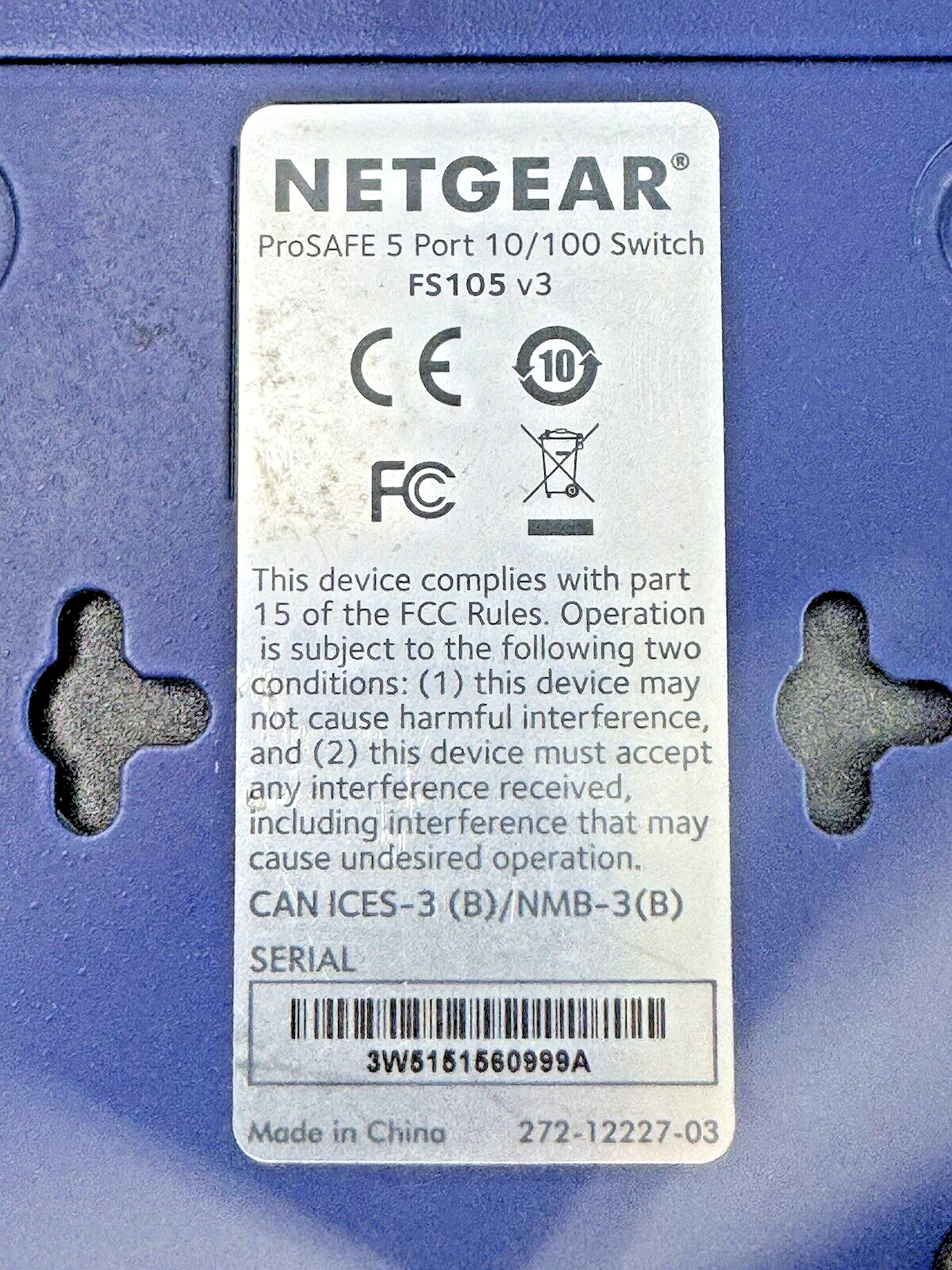 NETGEAR - FS105 - FAST ETHERNET SWITCH - ProSAFE 5 PORT 10/100 SWITCH4