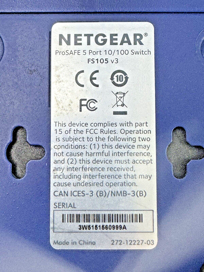 NETGEAR - FS105 - FAST ETHERNET SWITCH - ProSAFE 5 PORT 10/100 SWITCH4
