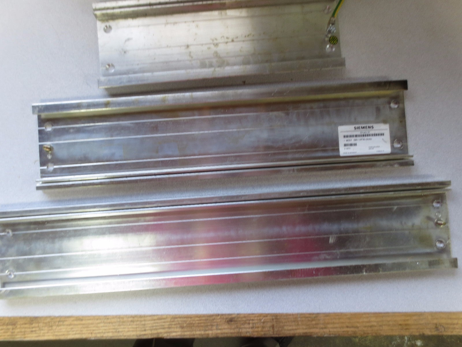 SIEMENS 1P 6ES7 390-1AF30-0AA0  THREE Pcs. DIN RAIL - 13-3/4", 20-7/8" & 25-3/8"3