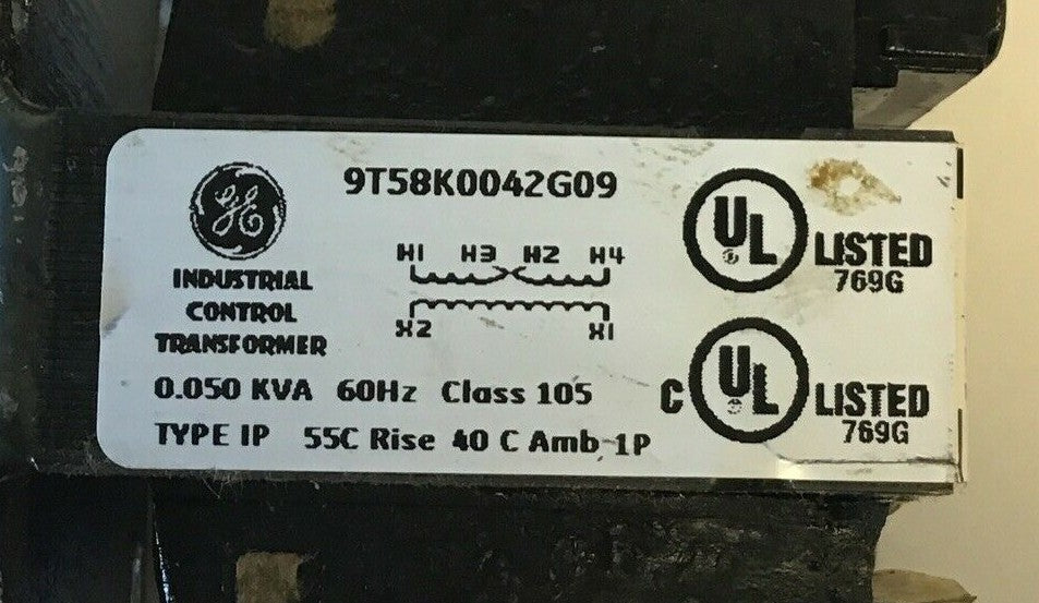 GENERAL ELECTRIC 9T58K0042G09 TRANSFORMER 0.050KVA 60HZ CLASS105 ***LOTOF3***4