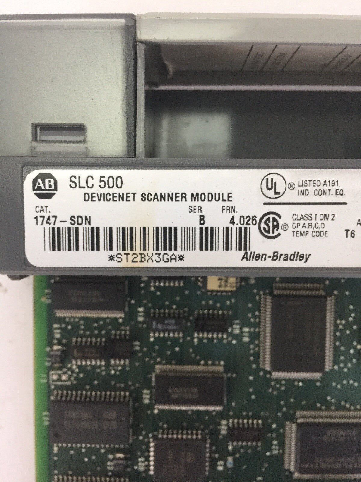 ALLEN BRADLEY 1747-SDN DEVICENET SCANNER MODULE  SER B FRN 4.026 SLC 5001