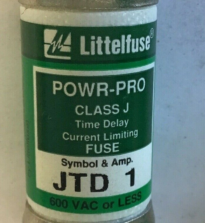 LITTLEFUSE JTD1 POWR-GARD FUSE 1A 600VAC CLASS J TIME DELAY ***LOTOF10***3