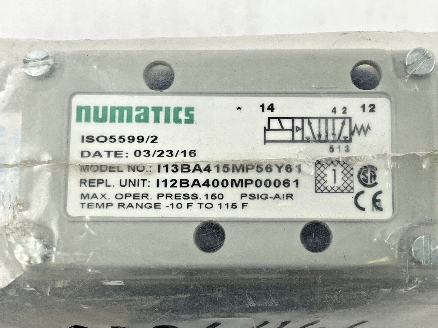 NUMATICS - I13BA415MP56Y61 - ASCO - SOLENOID VALVE - 24 VDC - 4 WATTS W/ BRIDGE6