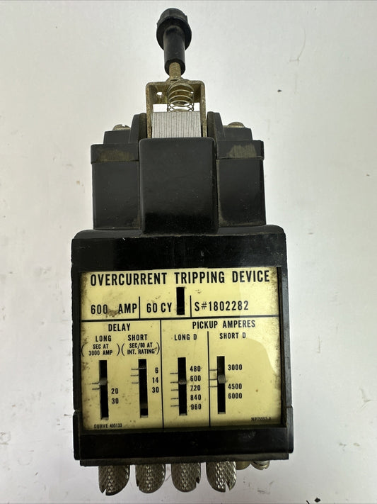 OVERCURRENT TRIPPING DEVICE 600AMP 60CY MODEL#??? MAKE????0