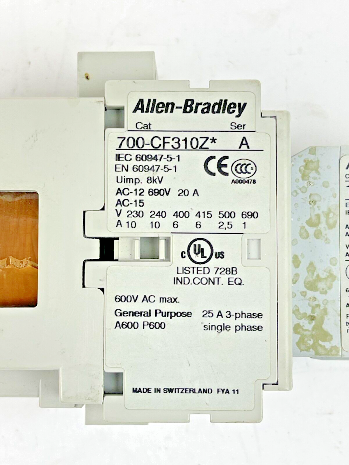 ALLEN BRADLEY - 100-C310Z*10 SER. A 25VDC COIL CONTACTOR & 100-F SER A CONTACTOR1