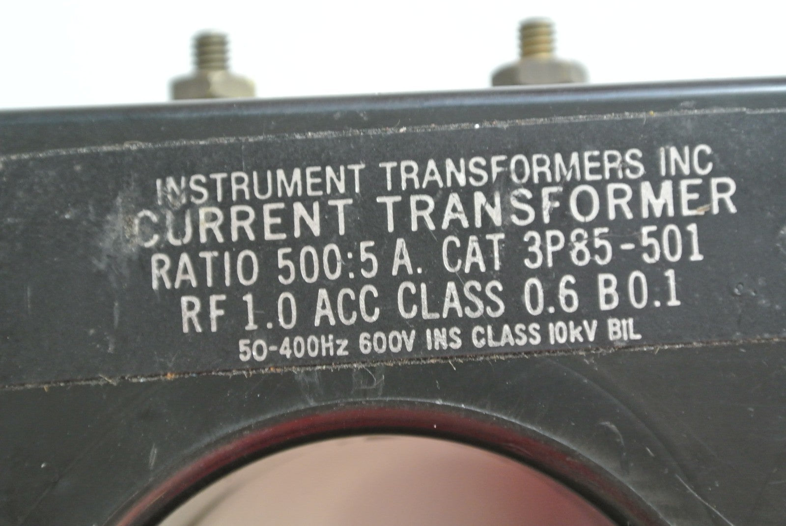 CUTLER-HAMMER 3P85-501  2092A37H07 CURRENT TRANSFORMER 500:5 RATIO 600V 50-400Hz2
