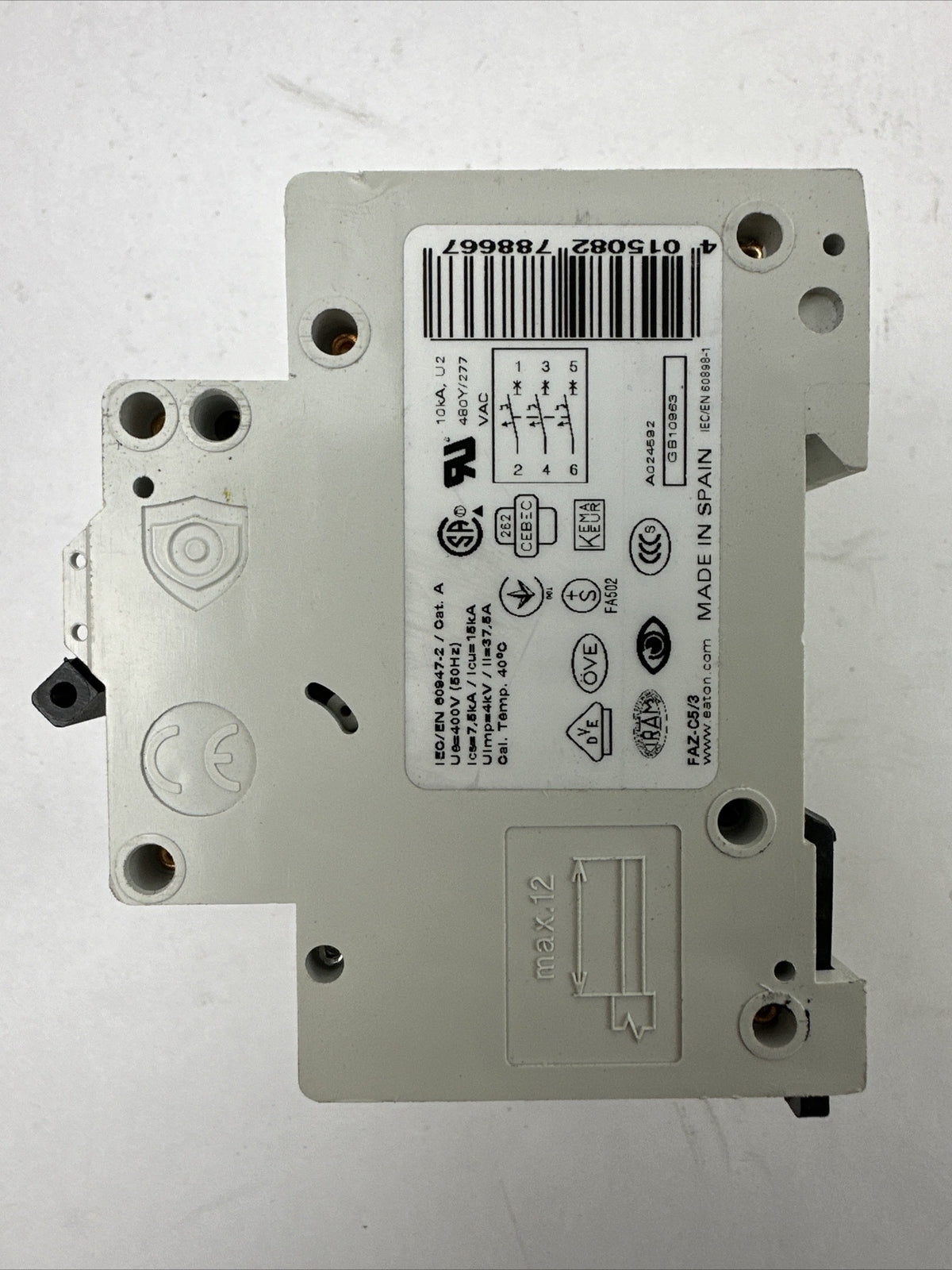 EATON XEFFECT FAZ-C5/3 CIRCUIT BREAKER 408Y/277VAC 5A 3POLE1